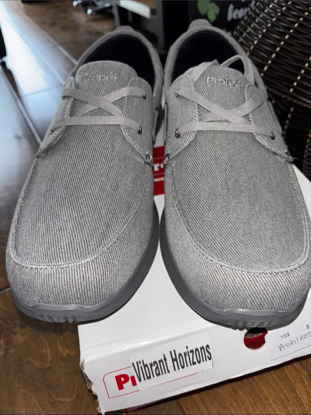 Propet Men’s Casual Gray Canvas Lace-Up Shoe Sz 15W NEW IN BOX